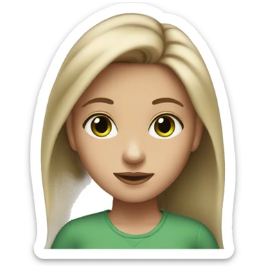 Girl with green eyes and dark blonde hair  sticker