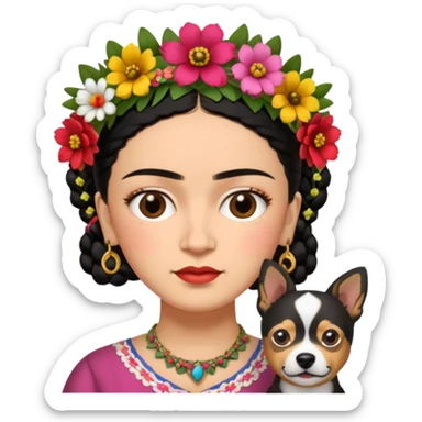 Frida Kahlo with dog sticker