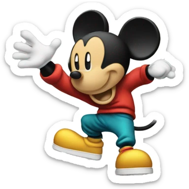 Micky mouse doing the dab sticker