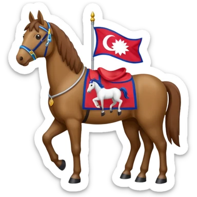 horse with Nepal flag  sticker