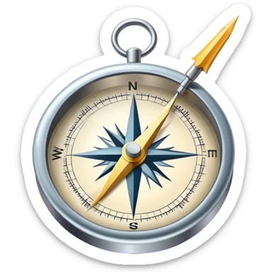 Compass with needle sticker