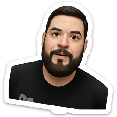 male portrait in black shirt sticker