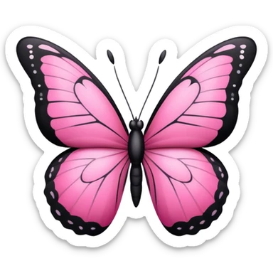 Pink and black butterfly  sticker