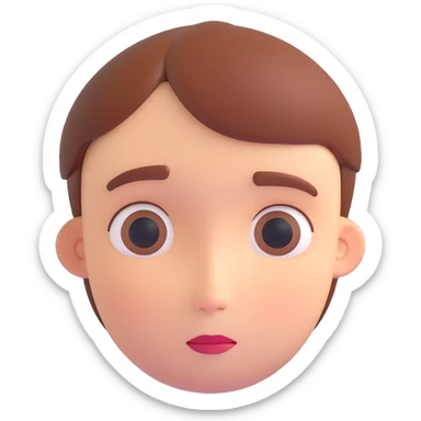 a face with a sad expression but a moderately peaceful aura, gentle eyes, soft colors, subtle smile, calm background sticker