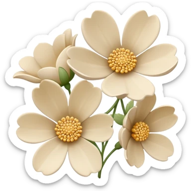 Beige realistic flowers  sticker
