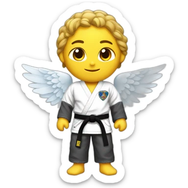Angel wearing BJJ gi sticker