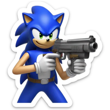Sonic with gun sticker