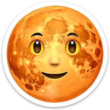 orange moon sticker