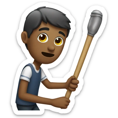 invidente saltando en un baston sticker