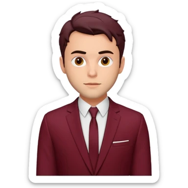 Jack Falahee with maroon suit sticker