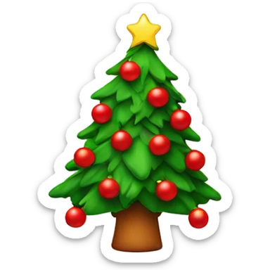 Christmas tree with red decorations sticker