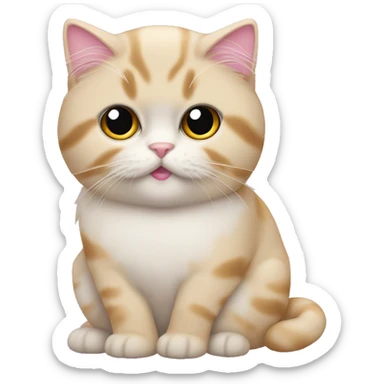 Gata persa con collarsito rosa  sticker