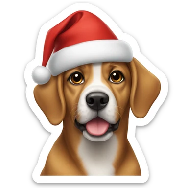 Dog with Christmas hat sticker