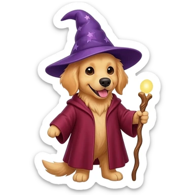 Dog wizard sticker