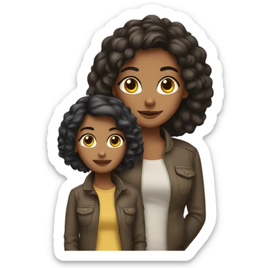 two Brunett girls sticker