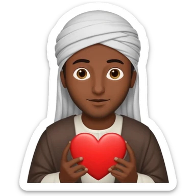 emoji of an arab guy featured on a heart card sticker