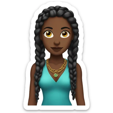 Black goddess with braids sticker