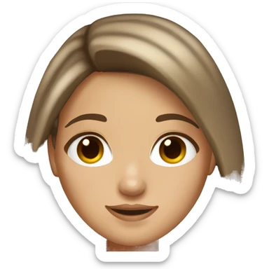 brunette girl with brown eyes and blonde highlights with brown hair and light skin sticker