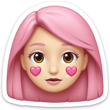 Um coração cor de rosa claro enormee,sem cara e atenção com vários acessórios super fofoss sticker