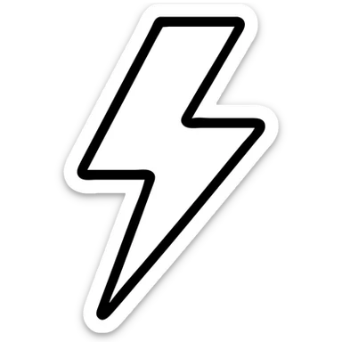 black lightning bolt, simple and clean, no extra details sticker
