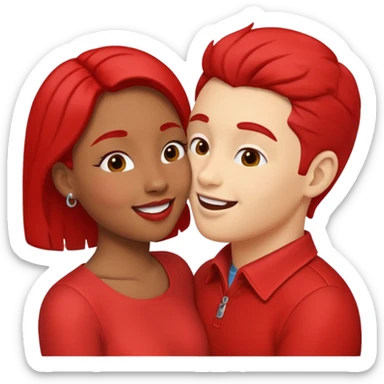 un cartello rosso con due persone che si baciano sticker