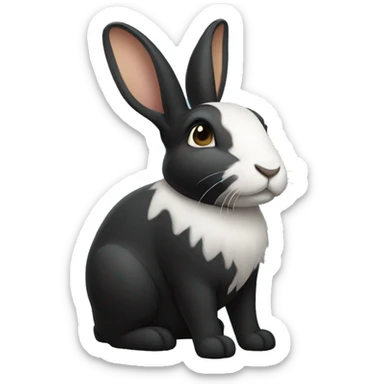 Conejo negro y blanco  sticker