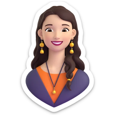 smiling girl with long dangling earrings sticker