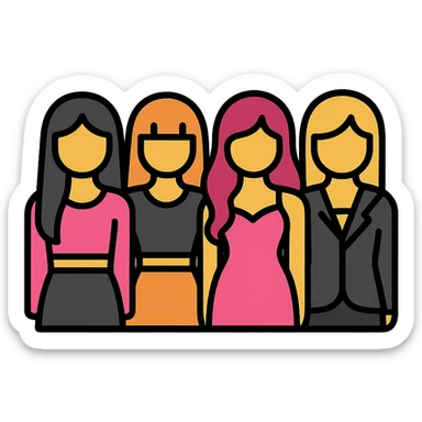 Blackpink K-pop girl group four members modern and bold sticker