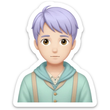 gorgeous-pastel-anime-style- man wearring Cottagecore style  sticker