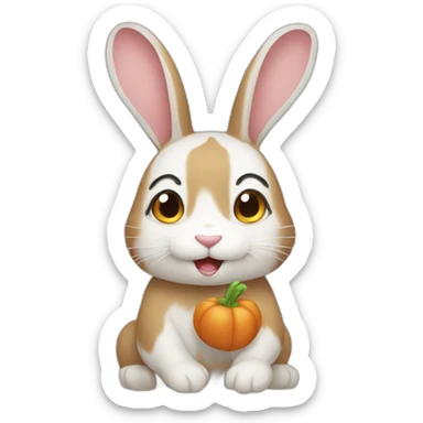 Thankful rabbit sticker