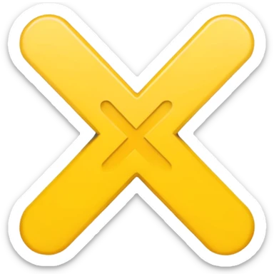 yellow x symbol sticker