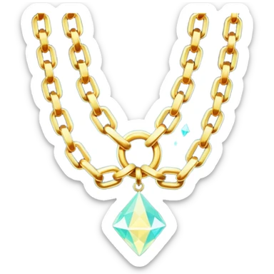 fantasy magic heavenly golden chains low poly sticker