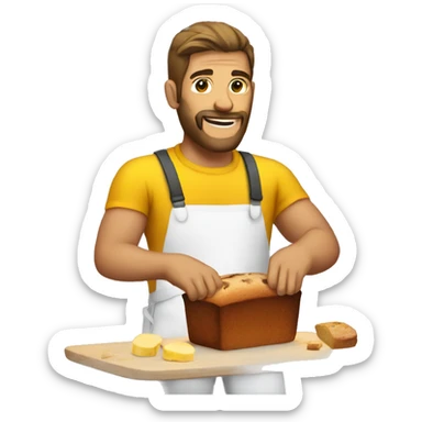 Biker baking banana bread  sticker