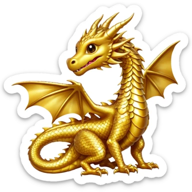 small gold dragon sticker