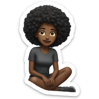 black girl whit a pile of salt sticker