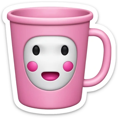 cup with no face on it, pink colors sticker