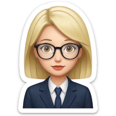pretty girl with glasses, wearing a suit sticker