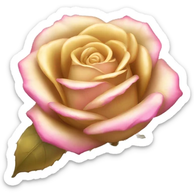 Golden rose with pink tipped petals  sticker