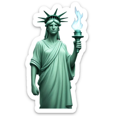 statue of liberty, holding torch, torso  sticker
