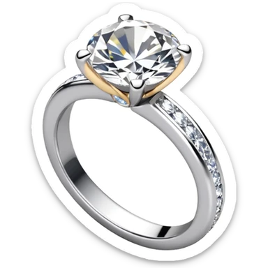 glitter white diamond married ring sticker