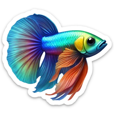 colorful shiny betta fish sticker