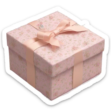 Elegant Rococo pale pink ditsy floral gift box sticker