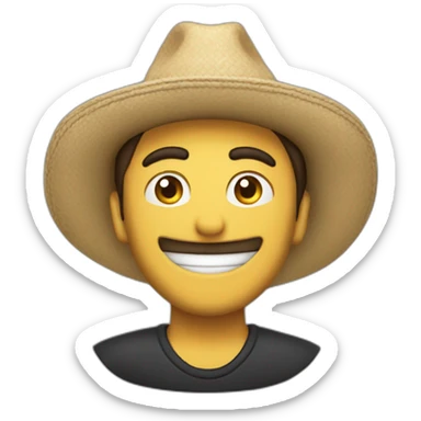 chico sin sombrero festejando estirando los brazos hacia arriba feliz sticker