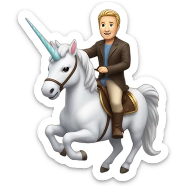 Gary keller riding a unicorn sticker