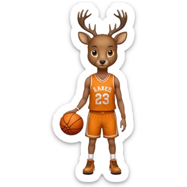 Deer basketball  sticker