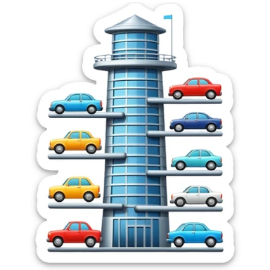 Tower with cars instead of walls sticker