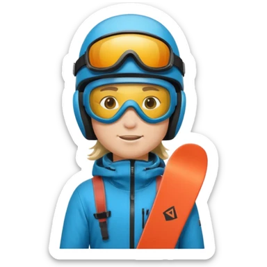Snowboarder hold full body sticker