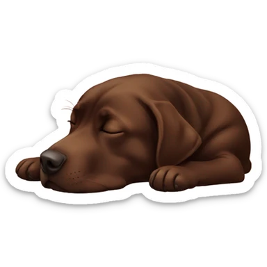 Chocolate lab sleeping sticker