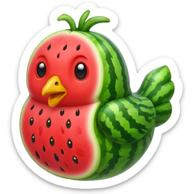 A watermelon Ghost chicken sticker