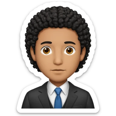 professional brown skin black curly hair male lawyer sticker